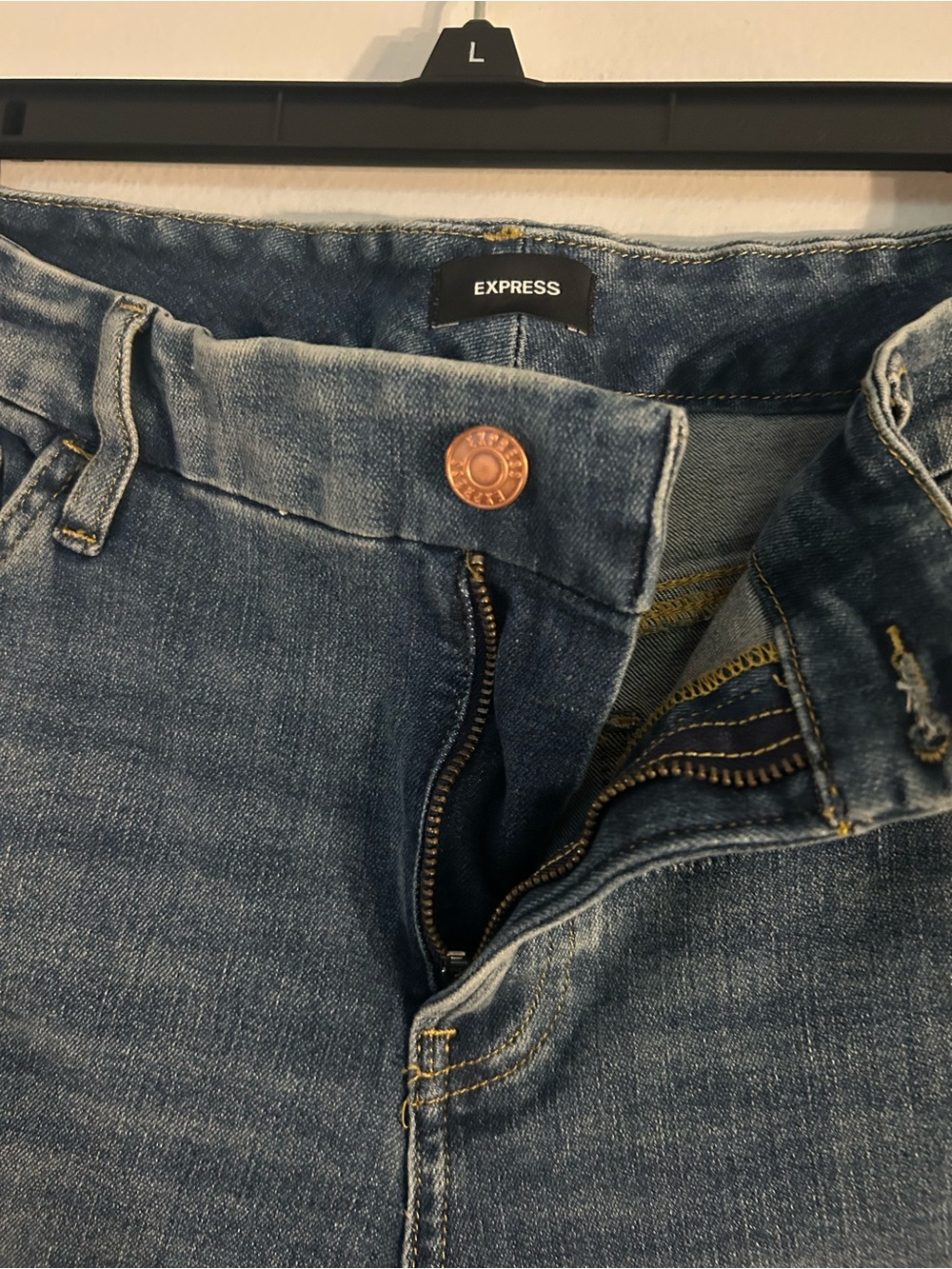 Express High-Rise Women's Denim Jeans — Medium Blue Wash